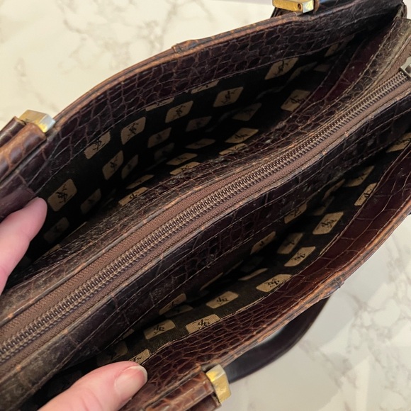 Yves Saint Laurent Vintage Rare Crock Embossed Handbag - Picture 6 of 15